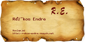 Rákos Endre névjegykártya