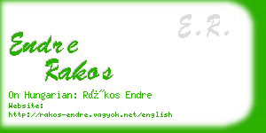 endre rakos business card